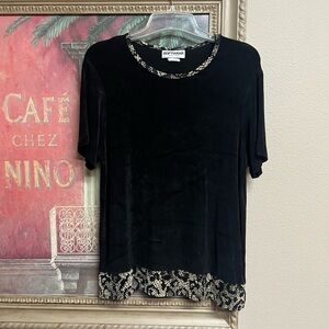 Softwear by Mark Singer Top with Snake Print Trim